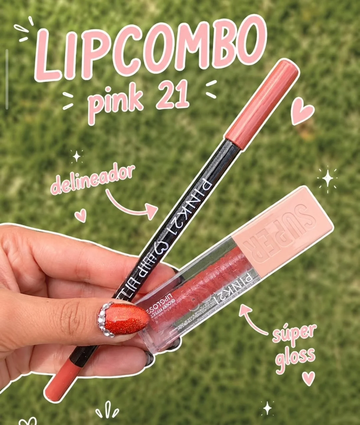 Lip combo super gloss + delineador pink 21