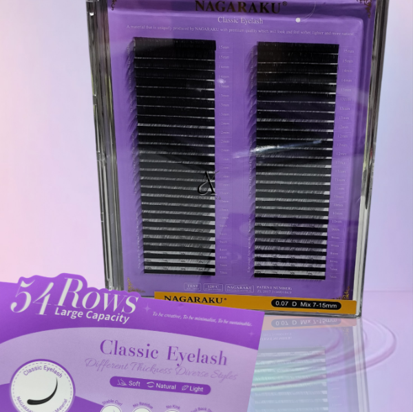 Extensiones de pestañas clásicas 54 filas 0.07D mix 7-15mm