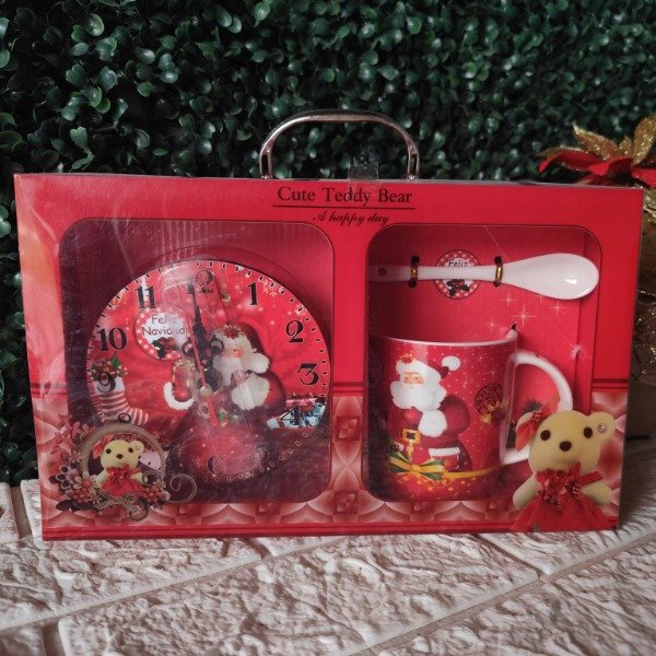Taza + reloj navideño